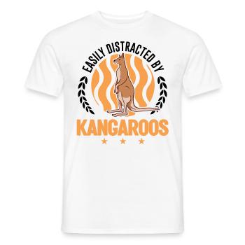 Easily distracted by Kangaroos Kangaroo - Men's T-Shirt - white - Front - AI Model Male 178 dark (178cm)