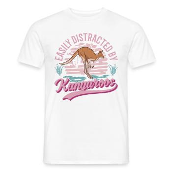 Easily distracted by Kangaroos Kangaroo - Men's T-Shirt - white - Front - AI Model Male 178 dark (178cm)