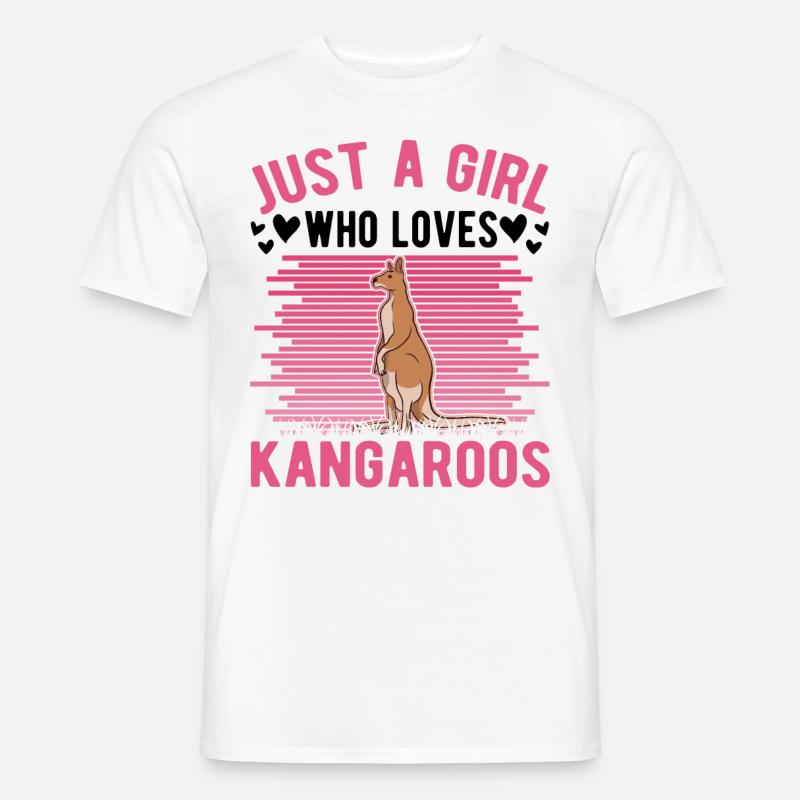 Australisches Känguru Mädchen Kangaroo - Männer T-Shirt - Weiß