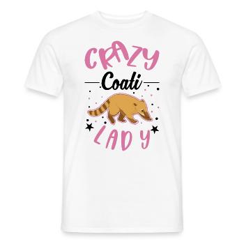 Crazy coati woman - Men's T-Shirt - white - Front - AI Model Male 178 dark (178cm)