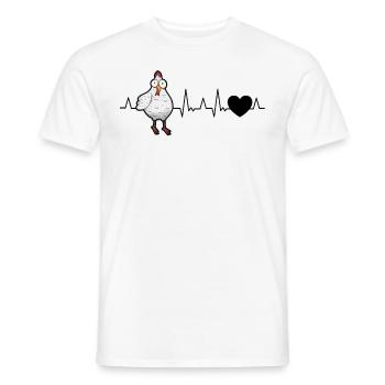 Poulets Heartbeat Chicken Farmer - T-shirt homme - blanc - Devant - AI Model Male 178 dark (178cm)