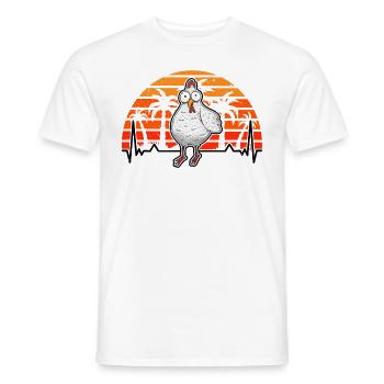 Poulets Heartbeat Chicken Farmer - T-shirt homme - blanc - Devant - AI Model Male 178 dark (178cm)