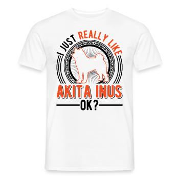 Ich mag einfach Akita Inus - Männer T-Shirt - Weiß - Vorne - AI Model Male 178 dark (178cm)