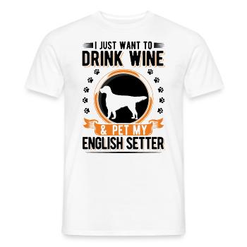 Setter anglais et Wine English Setter - T-shirt homme - blanc - Devant - AI Model Male 178 dark (178cm)