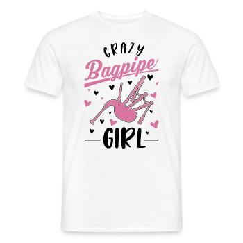 Fille de cornemuse folle - T-shirt homme - blanc - Devant - AI Model Male 178 dark (178cm)