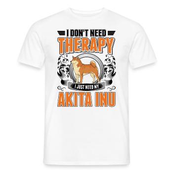 Akita Inu Therapie - Männer T-Shirt - Weiß - Vorne - AI Model Male 178 dark (178cm)