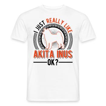 Ich mag einfach Akita Inus - Männer T-Shirt - Weiß - Vorne - AI Model Male 178 dark (178cm)