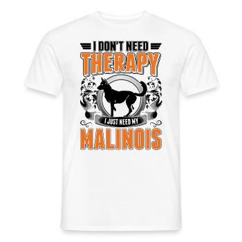 Malinois Thérapie Berger Belge - T-shirt homme - blanc - Devant - AI Model Male 178 dark (178cm)