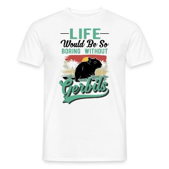 Gerbille Cadeau Rat de course mongol Gerbille - T-shirt homme - blanc - Devant - AI Model Male 178 dark (178cm)