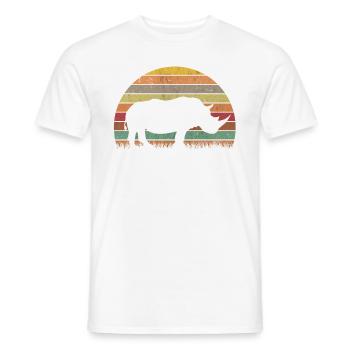 Nashorn Retro Rhino Vintage - Men's T-Shirt - white - Front - AI Model Male 178 dark (178cm)