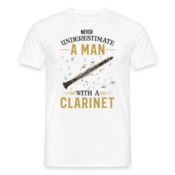 Clarinettes Homme Clarinettiste Clarinettiste - T-shirt homme - blanc - Devant - AI Model Male 178 dark (178cm)