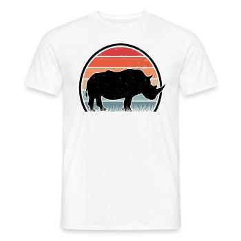 Nashorn Retro Rhino Vintage - Men's T-Shirt - white - Front - AI Model Male 178 dark (178cm)