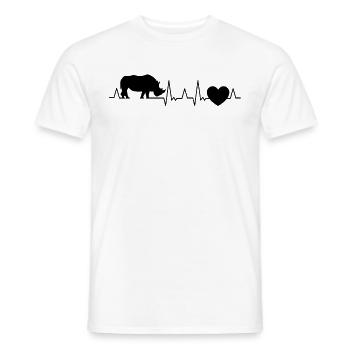 Rhino Heartbeat Rhino - Men's T-Shirt - white - Front - AI Model Male 178 dark (178cm)