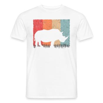 Nashorn Retro Rhino Vintage - Men's T-Shirt - white - Front - AI Model Male 178 dark (178cm)