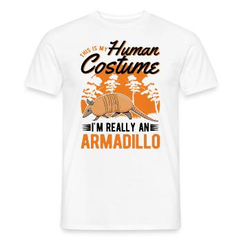 Armadillo Human Costume Gürteltier - Men's T-Shirt - white - Front - AI Model Male 178 dark (178cm)