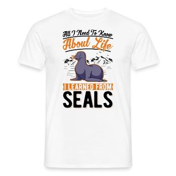 Robbe Seelöwe Seehund - Männer T-Shirt - Weiß - Vorne - AI Model Male 178 dark (178cm)