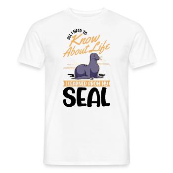 Cadeau de phoque Phoque Lion de mer - T-shirt homme - blanc - Devant - AI Model Male 178 dark (178cm)