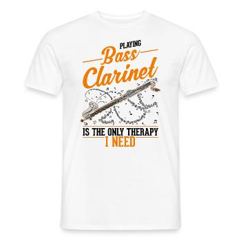 Clarinette basse Thérapie Clarinettiste basse - T-shirt homme - blanc - Devant - AI Model Male 178 dark (178cm)