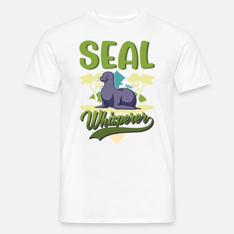 Robbenflüsterer Seerobbe Robbe Seehund - Männer T-Shirt - Weiß