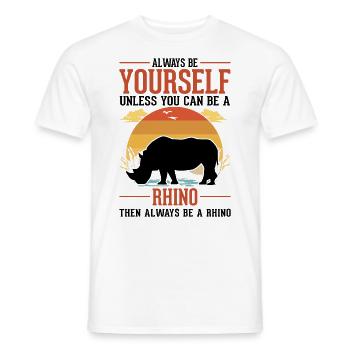 Rhinocéros Rhinocéros Rhinocéros - T-shirt homme - blanc - Devant - AI Model Male 178 dark (178cm)
