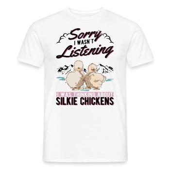 Silk Chicken Cadeau Silkie Chicken Silkie Chicken - T-shirt homme - blanc - Devant - AI Model Male 178 dark (178cm)