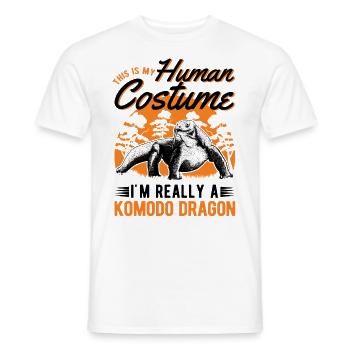Komodo Dragon, Human Costume Waran - Men's T-Shirt - white - Front - AI Model Male 178 dark (178cm)