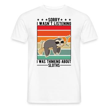 Sloth lover - Men's T-Shirt - white - Front - AI Model Male 178 dark (178cm)