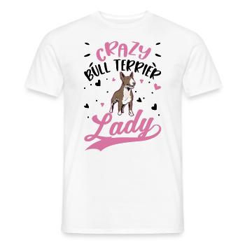 Crazy Bull Terrier Mme Bull Terrier - T-shirt homme - blanc - Devant - AI Model Male 178 dark (178cm)