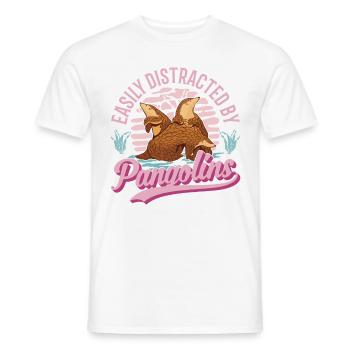 Easily distracted by Pangolins - Men's T-Shirt - white - Front - AI Model Male 178 dark (178cm)