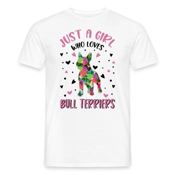 Bull Terrier Girl Miniature Bull Terrier - Men's T-Shirt - white - Front - AI Model Male 178 dark (178cm)