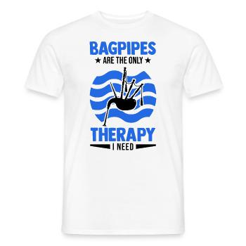 Bagpipes Therapy Bagpipers - Men's T-Shirt - white - Front - AI Model Male 178 dark (178cm)