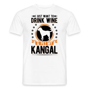 Kangal und Wein Anatolischer Hirtenhund - Männer T-Shirt - Weiß - Vorne - AI Model Male 178 dark (178cm)