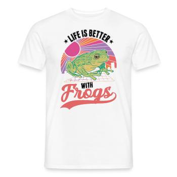 Das Leben ist besser mit Fröschen - Männer T-Shirt - Weiß - Vorne - AI Model Male 178 dark (178cm)