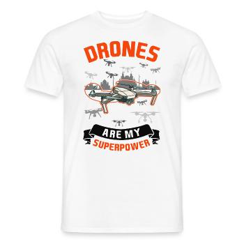 Les drones sont ma superpuissance Drone Drone Pilot - T-shirt homme - blanc - Devant - AI Model Male 178 dark (178cm)