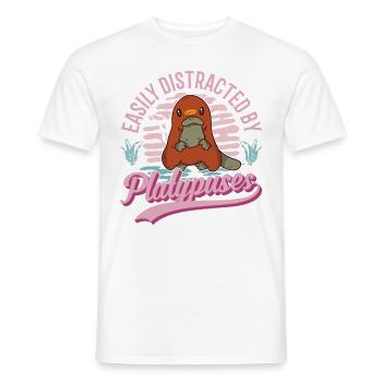 Easily distracted by Platypuse's platypus - Men's T-Shirt - white - Front - AI Model Male 178 dark (178cm)