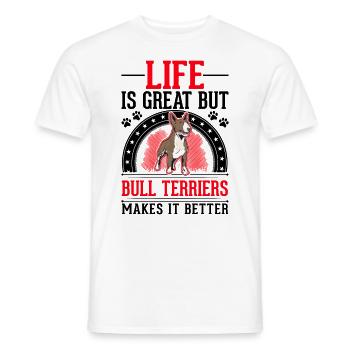 Cadeau Bull Terrier Miniature Bull Terrier - T-shirt homme - blanc - Devant - AI Model Male 178 dark (178cm)
