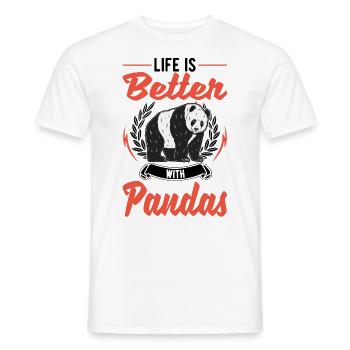 Life is better with pandas - Men's T-Shirt - white - Front - AI Model Male 178 dark (178cm)