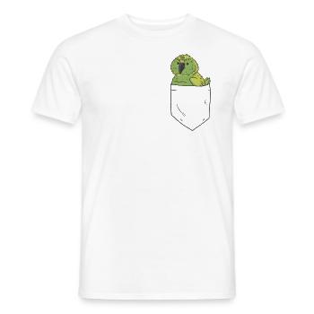 Kakapo in breast pocket - Men's T-Shirt - white - Front - AI Model Male 178 dark (178cm)