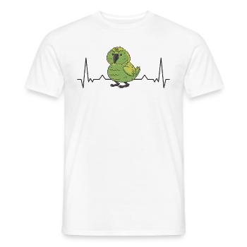 Kakapo Heartbeat Night Parrot - Men's T-Shirt - white - Front - AI Model Male 178 dark (178cm)