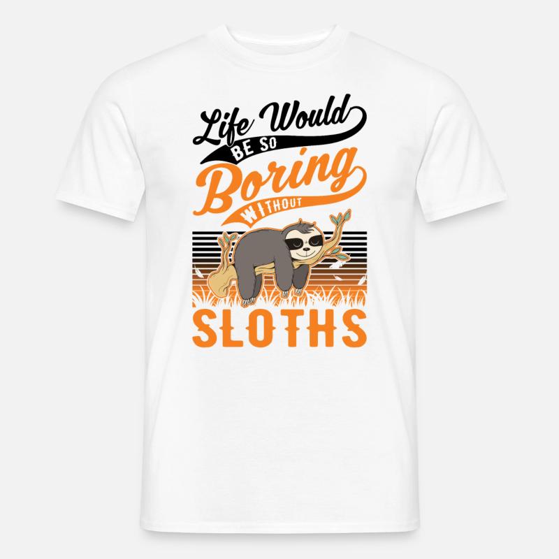 Faultier Geschenk Sloth - Männer T-Shirt - Weiß