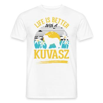 L’alimentation est meilleure avec Kuvasz - T-shirt homme - blanc - Devant - AI Model Male 178 dark (178cm)