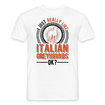 Cadeau de lévrier italien - T-shirt homme - blanc - Devant - AI Model Male 178 dark (178cm)