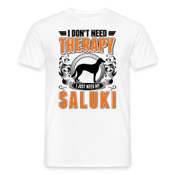 Saluki Thérapie Lévrier de Perse - T-shirt homme - blanc - Devant - AI Model Male 178 dark (178cm)