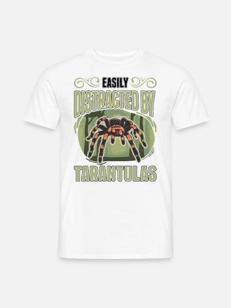 Easily distracted by Tarantulas Tarantel - Männer T-Shirt - Weiß