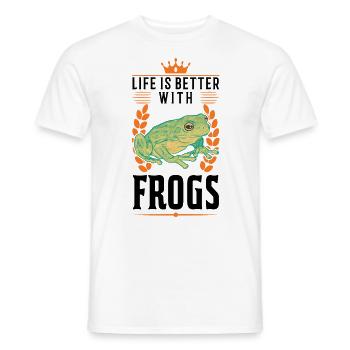 Das Leben ist besser mit Fröschen - Männer T-Shirt - Weiß - Vorne - AI Model Male 178 dark (178cm)