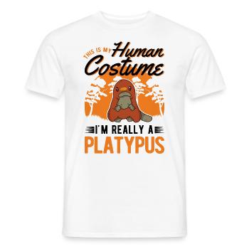 Schnabeltier Human Costume Halloween - Männer T-Shirt - Weiß - Vorne - AI Model Male 178 dark (178cm)