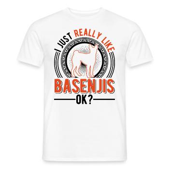 J’aime juste Basenjis - T-shirt homme - blanc - Devant - AI Model Male 178 dark (178cm)