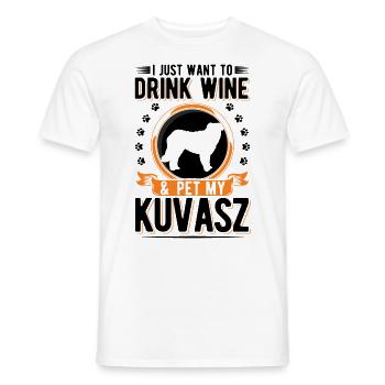 Kuvasz und Wein - Männer T-Shirt - Weiß - Vorne - AI Model Male 178 dark (178cm)
