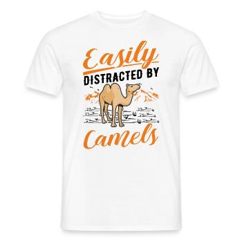 Easily distracted by Camels Big Camel Camel - Men's T-Shirt - white - Front - AI Model Male 178 dark (178cm)