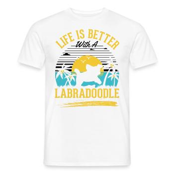 Life is better with a Labradoodle - Men's T-Shirt - white - Front - AI Model Male 178 dark (178cm)